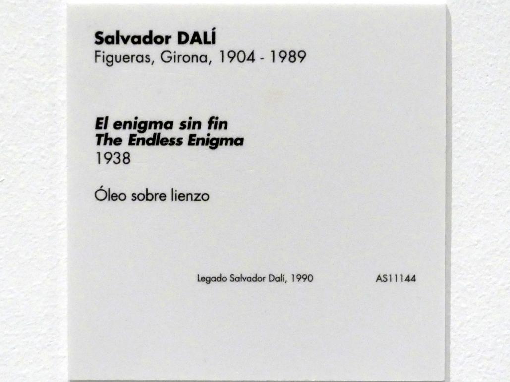 Salvador Dalí (1924–1965), Das endlose Rätsel, Madrid, Museo Reina Sofía, Saal 205, 1938, Bild 2/2