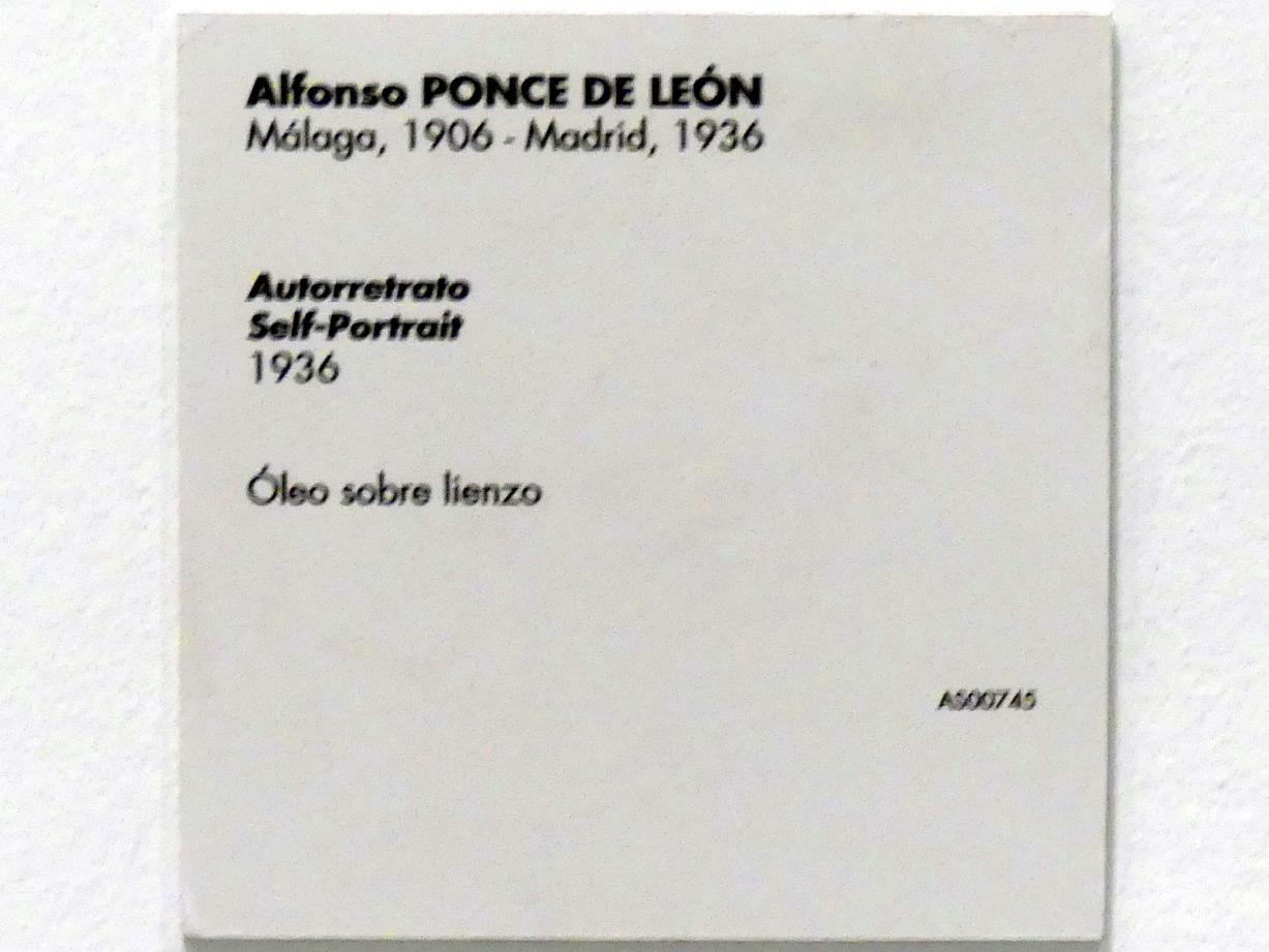 Alfonso Ponce de León (1936), Selbstporträt, Madrid, Museo Reina Sofía, Saal 207, 1936, Bild 2/2