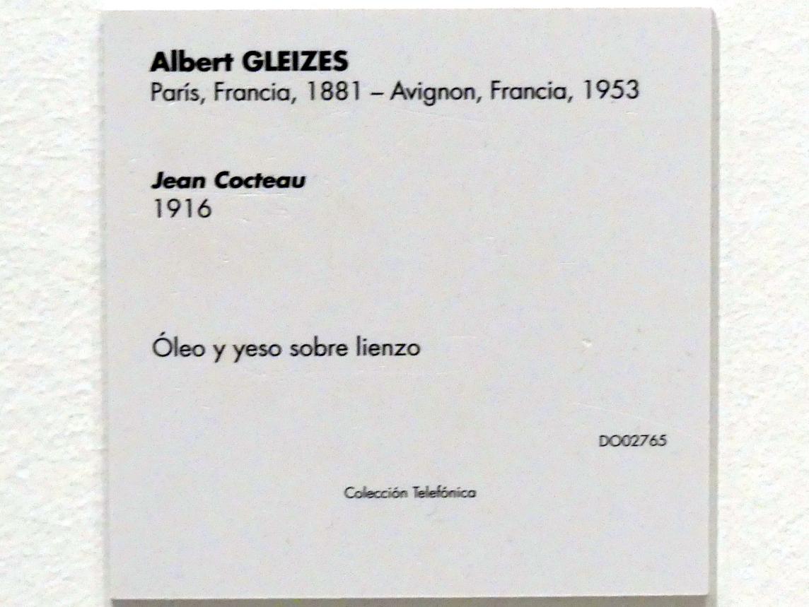 Albert Gleizes (1912–1930), Jean Cocteau, Madrid, Museo Reina Sofía, Saal 208, 1916, Bild 2/2
