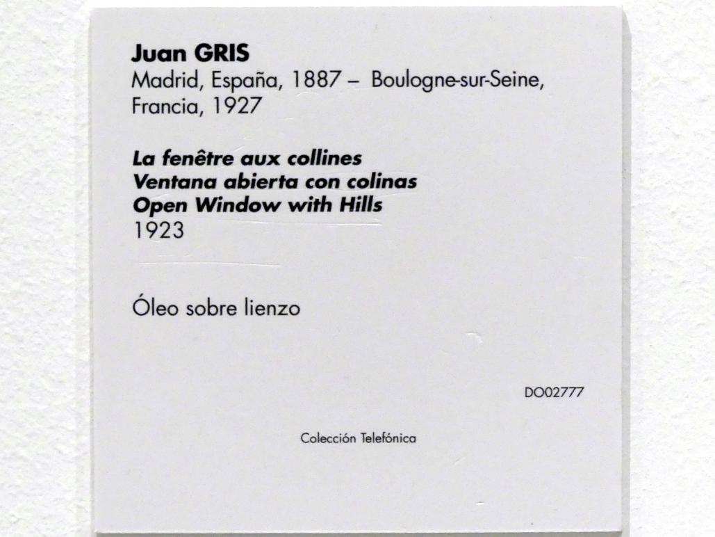 Juan Gris (1911–1926), Offenes Fenster mit Bergen, Madrid, Museo Reina Sofía, Saal 208, 1923, Bild 2/2