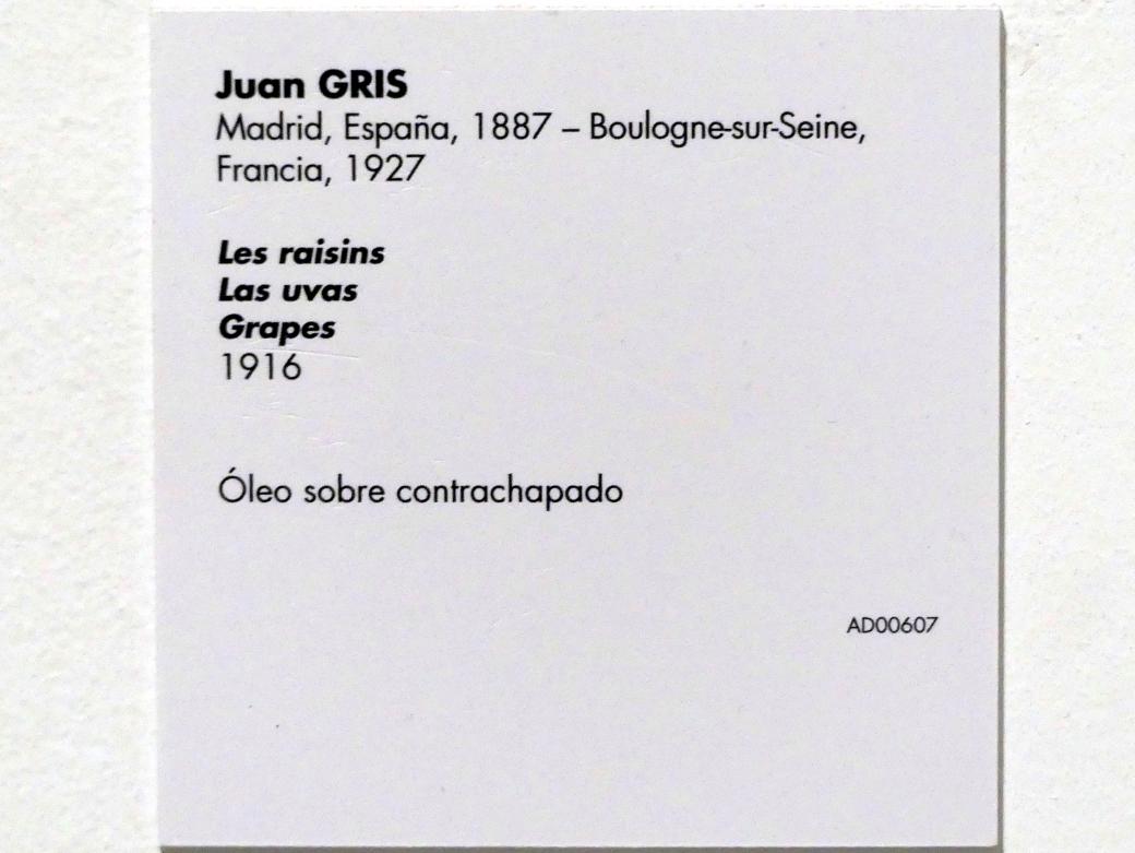 Juan Gris (1911–1926), Trauben, Madrid, Museo Reina Sofía, Saal 210, 1916, Bild 2/2