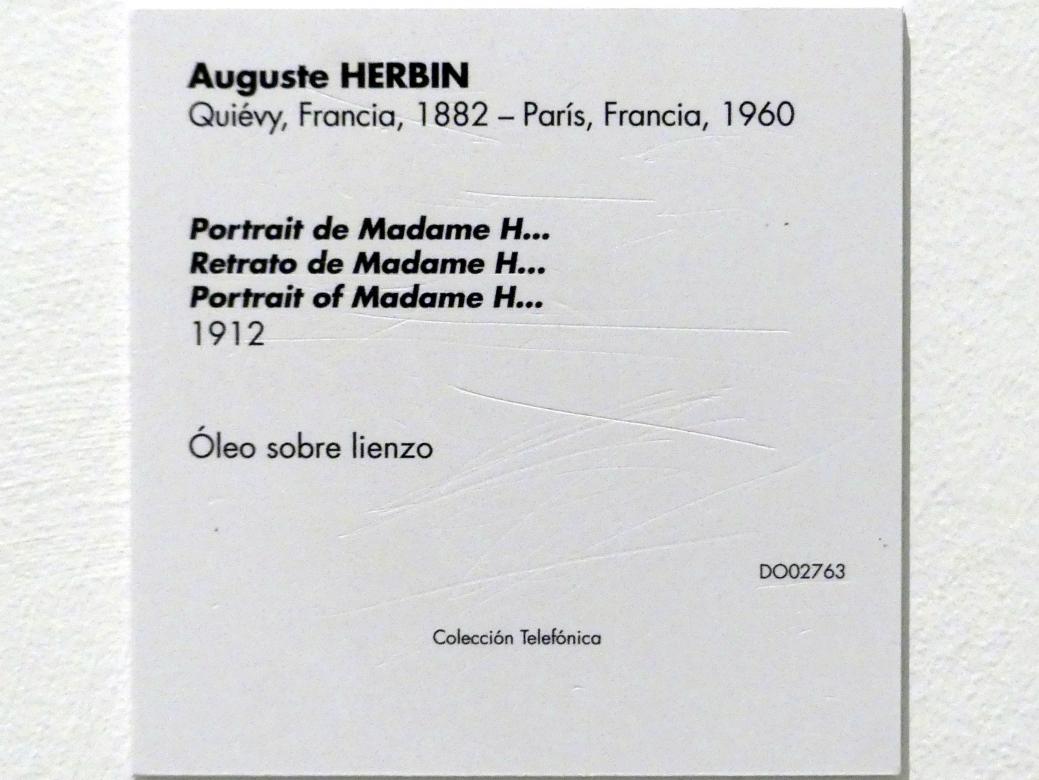 Auguste Herbin (1907–1936), Porträt von Madame H..., Madrid, Museo Reina Sofía, Saal 210, 1912, Bild 2/2