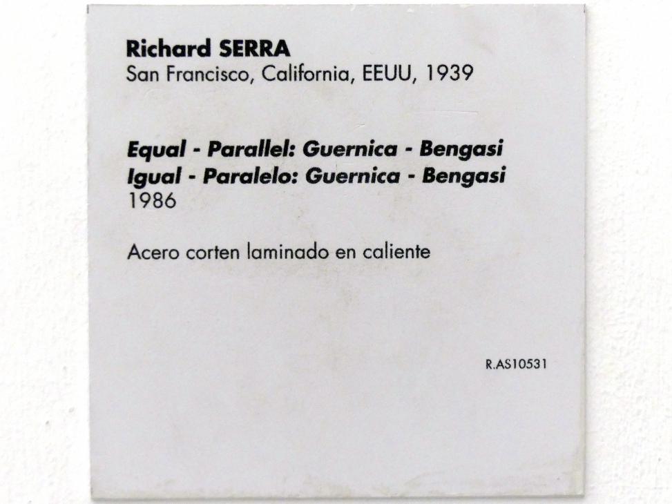 Richard Serra (1967–2015), Gleich - Parallel: Guernica - Bangasi, Madrid, Museo Reina Sofía, Saal 102, 1986, Bild 8/8