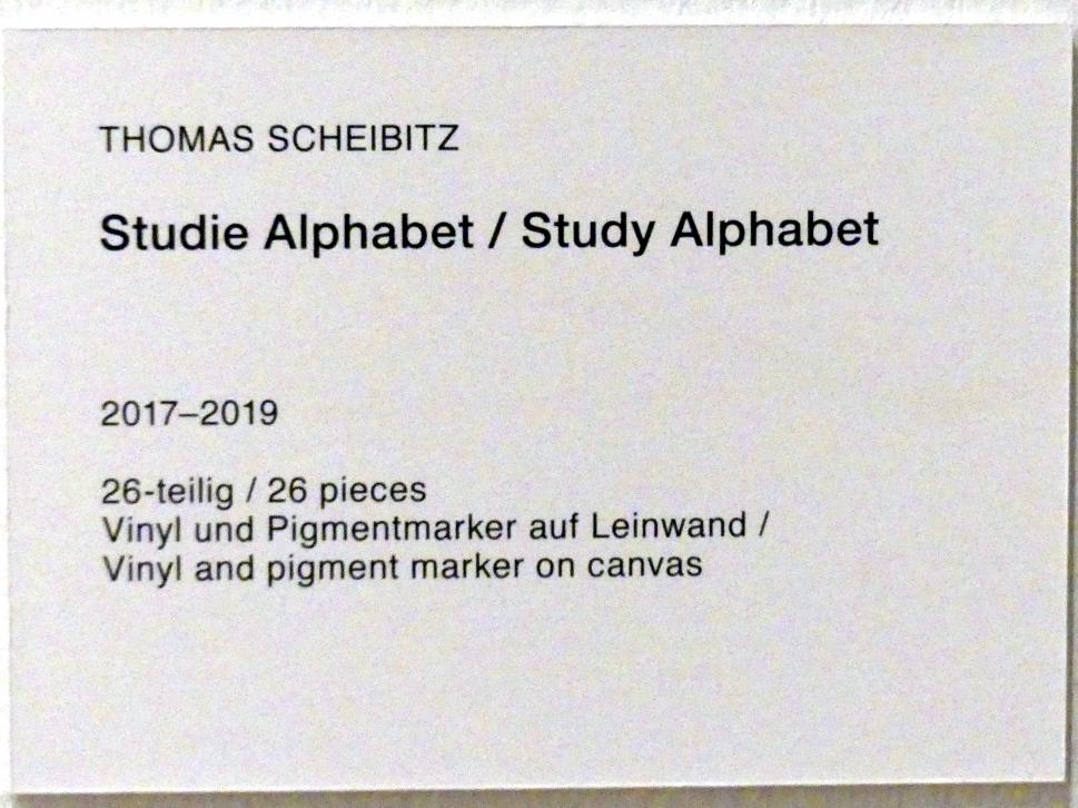 Thomas Scheibitz (1994–2019), Studie Alphabet, Berlin, Museum Berggruen, Stülerbau, Erdgeschoss, Saal 7, 2017–2019, Bild 2/2