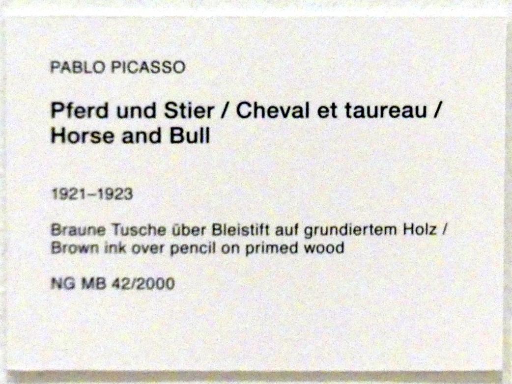 Pablo Picasso (1897–1972), Pferd und Stier, Berlin, Museum Berggruen, Stülerbau, Erdgeschoss, Saal 7, 1921–1923, Bild 2/2