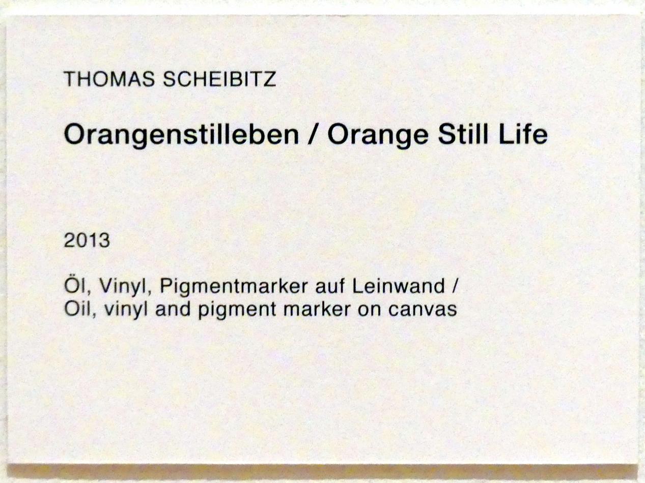Thomas Scheibitz (1994–2019), Orangenstillleben, Berlin, Museum Berggruen, Stülerbau, 1. Obergeschoss, 2013, Bild 2/2