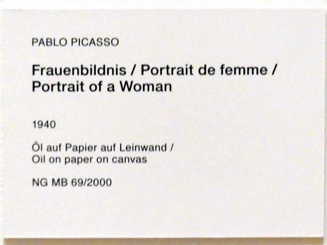 Pablo Picasso (1897–1972), Frauenbildnis, Berlin, Museum Berggruen, Stülerbau, 1. Obergeschoss, 1940, Bild 2/2