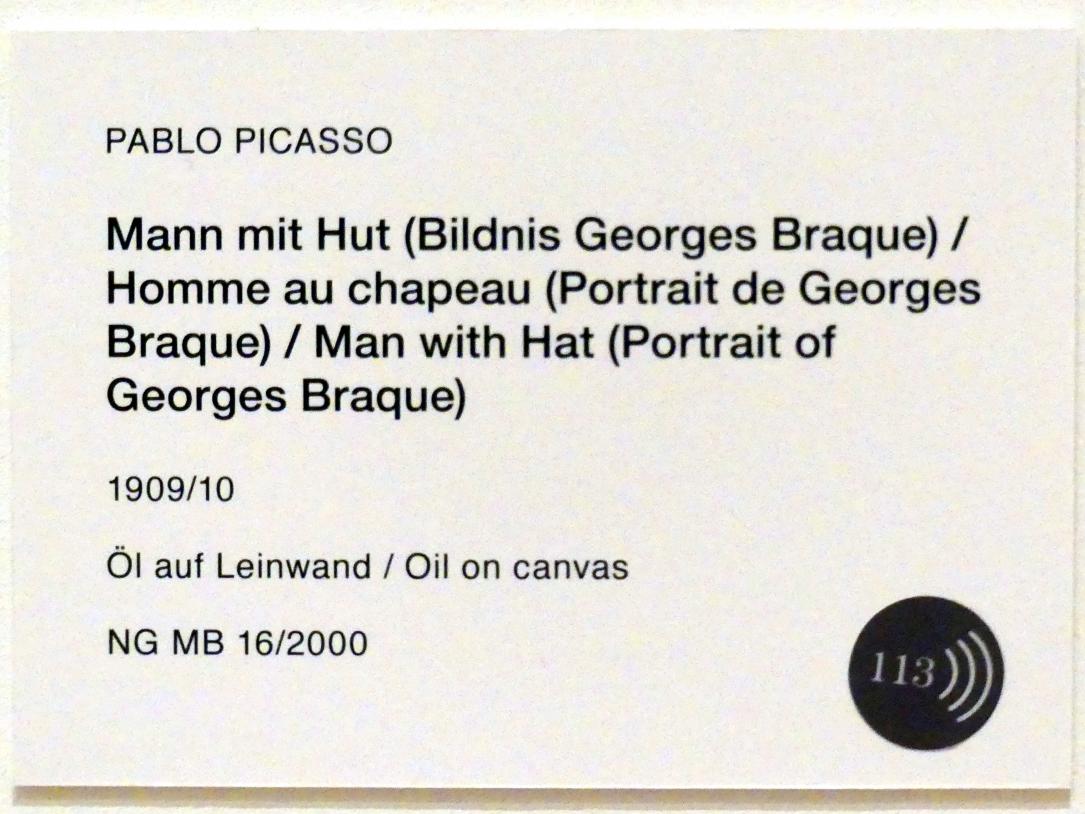 Pablo Picasso (1897–1972), Mann mit Hut (Bildnis Georges Braque), Berlin, Museum Berggruen, Stülerbau, 1. Obergeschoss, 1909–1910, Bild 2/2