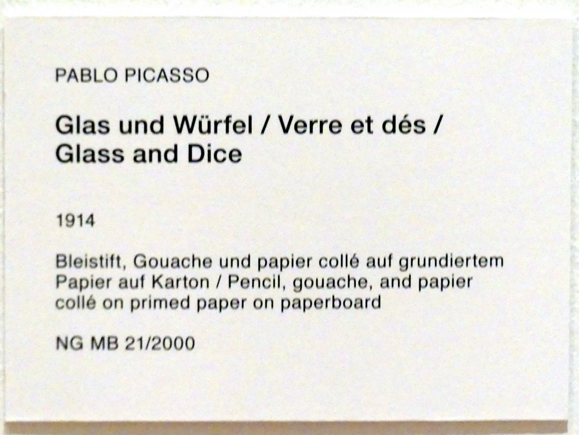 Pablo Picasso (1897–1972), Glas und Würfel, Berlin, Museum Berggruen, Stülerbau, 1. Obergeschoss, 1914, Bild 2/2