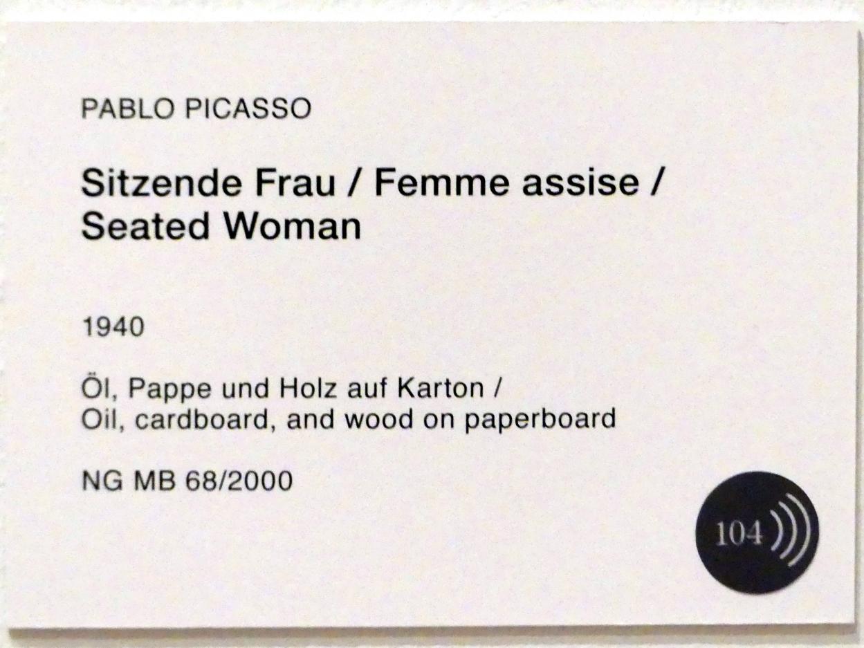 Pablo Picasso (1897–1972), Sitzende Frau, Berlin, Museum Berggruen, Stülerbau, 1. Obergeschoss, 1940, Bild 3/3
