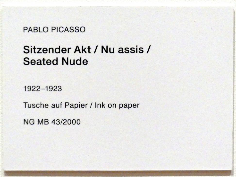 Pablo Picasso (1897–1972), Sitzender Akt, Berlin, Museum Berggruen, Stülerbau, 2. Obergeschoss, 1922–1923, Bild 2/2