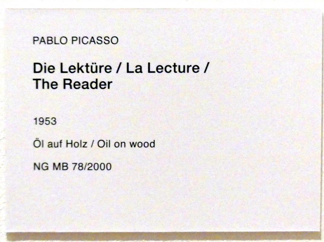 Pablo Picasso (1897–1972), Die Lektüre, Berlin, Museum Berggruen, Stülerbau, 2. Obergeschoss, 1953, Bild 2/2