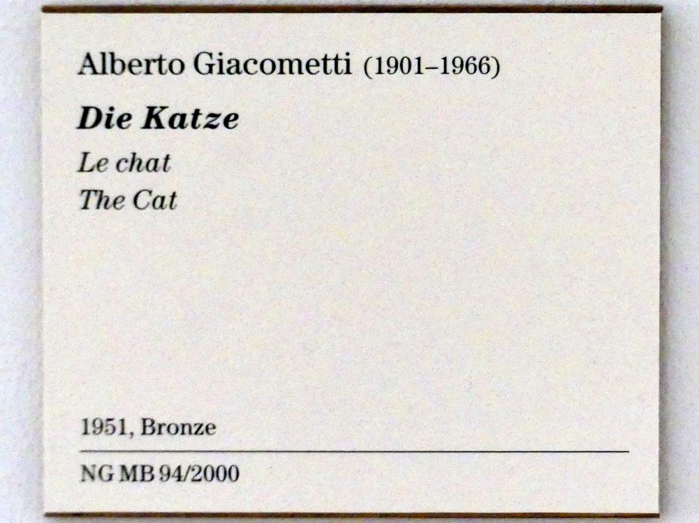 Alberto Giacometti (1914–1965), Die Katze, Berlin, Museum Berggruen, Kommandantenhaus, Erdgeschoss, Saal 1, 1951, Bild 4/4