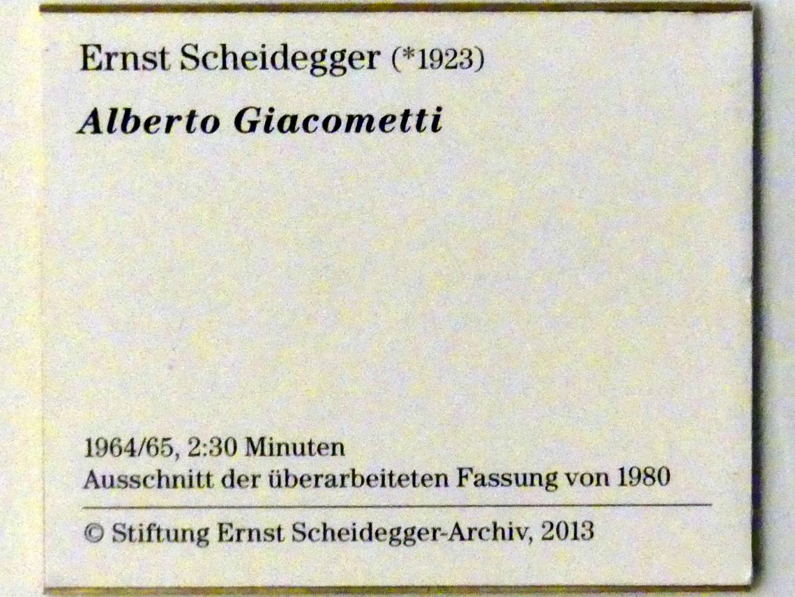 Ernst Scheidegger (1964), Alberto Giacometti, Berlin, Museum Berggruen, Kommandantenhaus, Erdgeschoss, Saal 1, 1964–1965, Bild 2/2