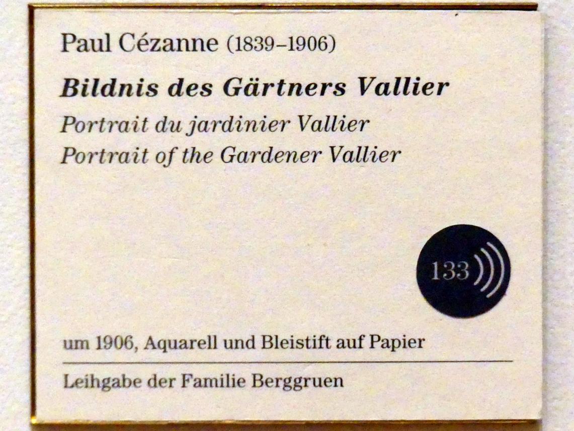 Paul Cézanne (1866–1906), Bildnis des Gärtners Vallier, Berlin, Museum Berggruen, Kommandantenhaus, Erdgeschoss, Saal 2, um 1906, Bild 2/2