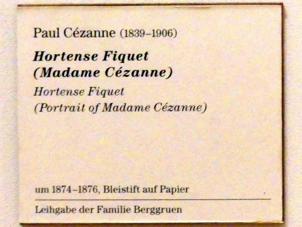 Paul Cézanne (1866–1906), Hortense Fiquet (Madame Cézanne), Berlin, Museum Berggruen, Kommandantenhaus, Erdgeschoss, Saal 2, um 1874–1876, Bild 3/3