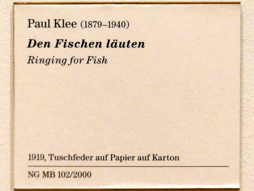 Paul Klee (1904–1940), Den Fischen läuten, Berlin, Museum Berggruen, Kommandantenhaus, 1. Obergeschoss, 1919, Bild 2/2