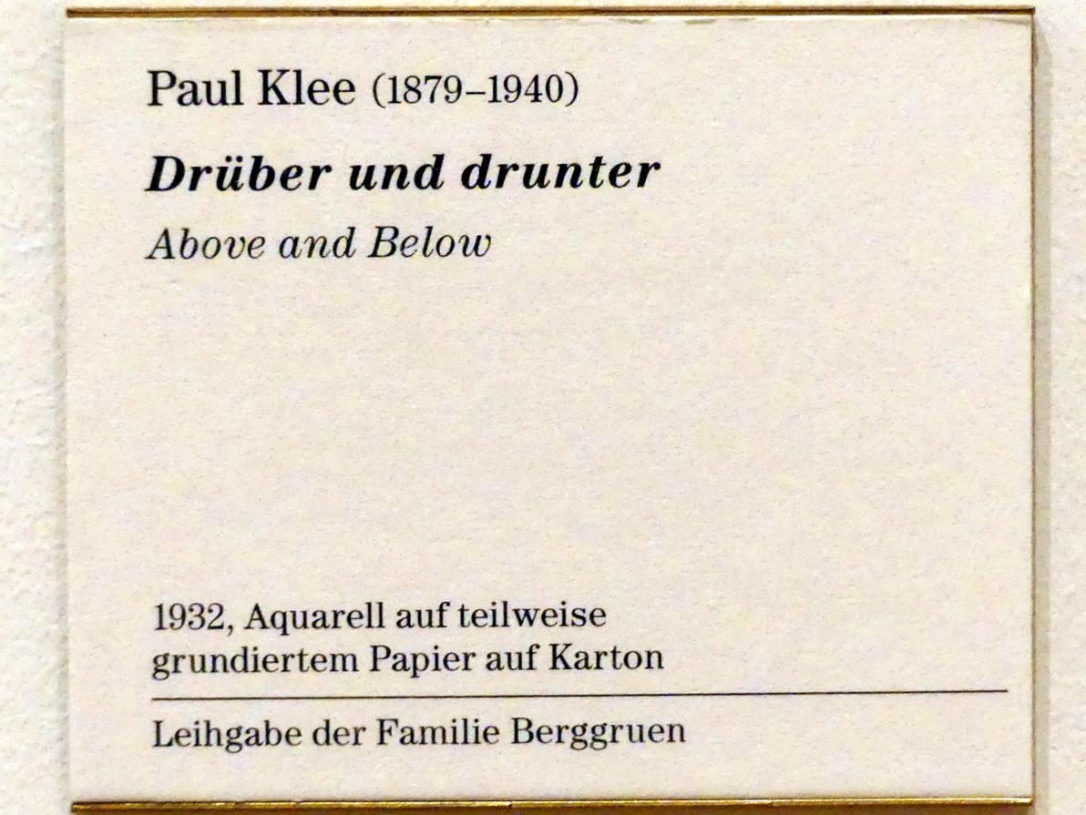 Paul Klee (1904–1940), Drüber und drunter, Berlin, Museum Berggruen, Kommandantenhaus, 2. Obergeschoss, 1932, Bild 3/3