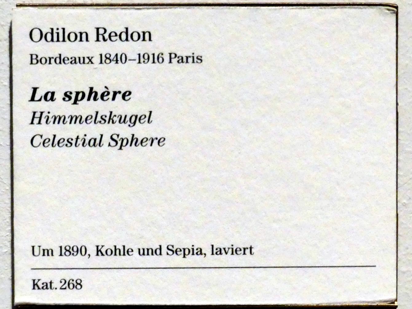 Odilon Redon (1875–1914), Himmelskugel, Berlin, Sammlung Scharf-Gerstenberg, Erdgeschoß, Saal 5, um 1890, Bild 2/2