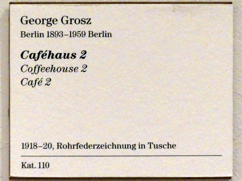 George Grosz (1915–1931), Caféhaus 2, Berlin, Sammlung Scharf-Gerstenberg, Obergeschoß, Saal 7, 1918–1920, Bild 2/2