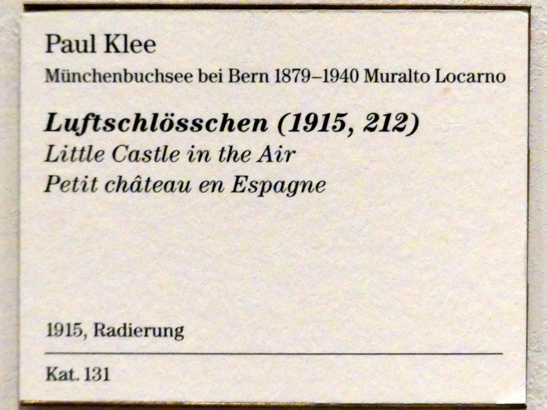 Paul Klee (1904–1940), Luftschlösschen (1915, 212), Berlin, Sammlung Scharf-Gerstenberg, Obergeschoß, Saal 8, 1915, Bild 3/3