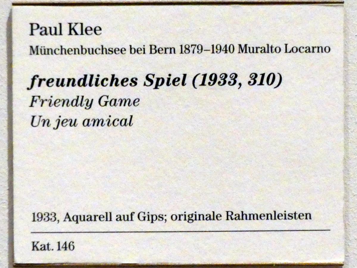 Paul Klee (1904–1940), freundliches Spiel (1933, 310), Berlin, Sammlung Scharf-Gerstenberg, Obergeschoß, Saal 8, 1933, Bild 2/2