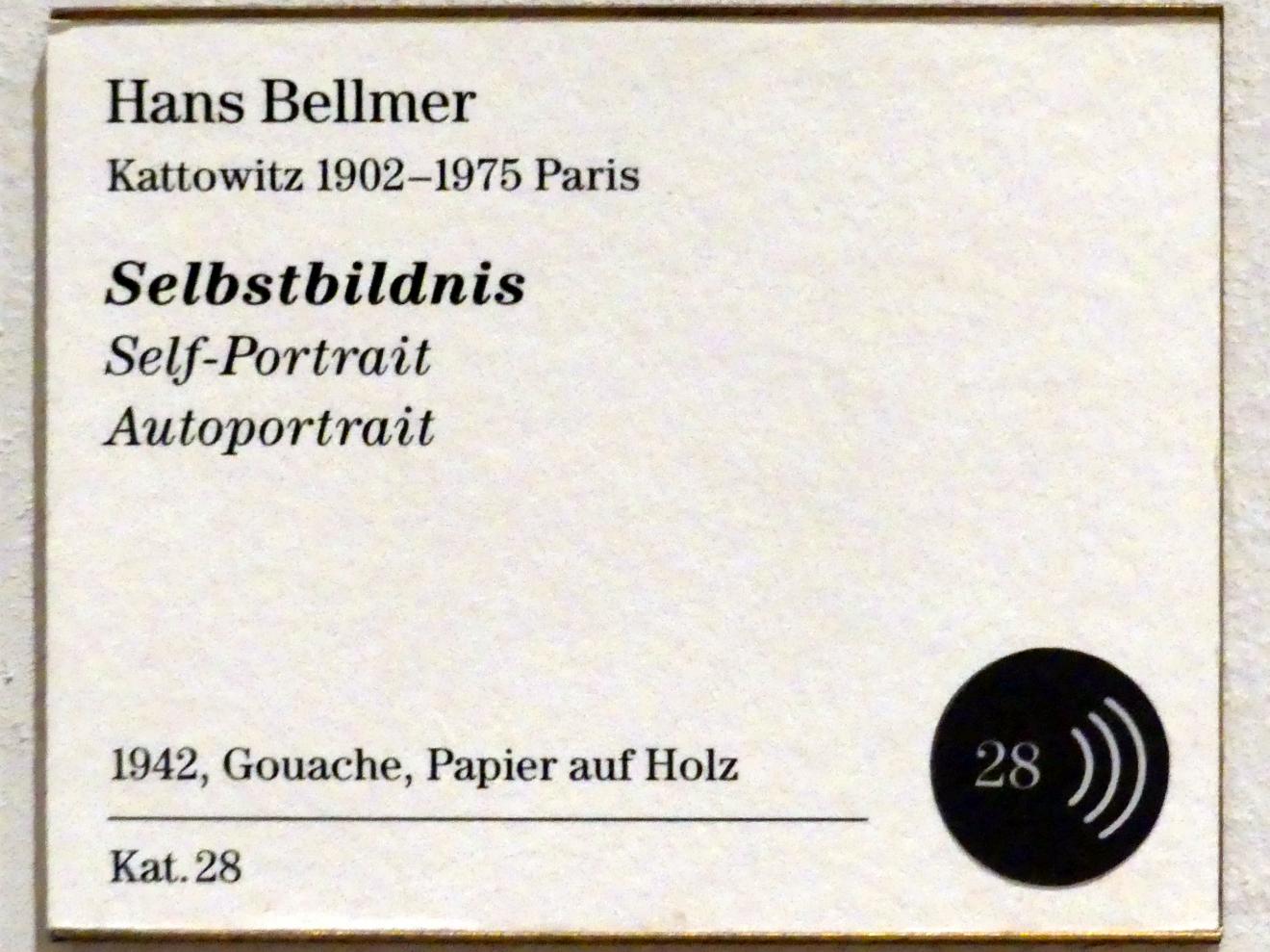 Hans Bellmer (1934–1970), Selbstbildnis, Berlin, Sammlung Scharf-Gerstenberg, Obergeschoß, Saal 9, 1942, Bild 3/3