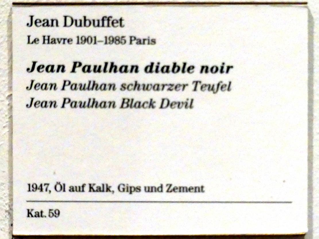 Jean Dubuffet (1943–1965), Jean Paulhan schwarzer Teufel, Berlin, Sammlung Scharf-Gerstenberg, Obergeschoß, Saal 10, 1947, Bild 2/2
