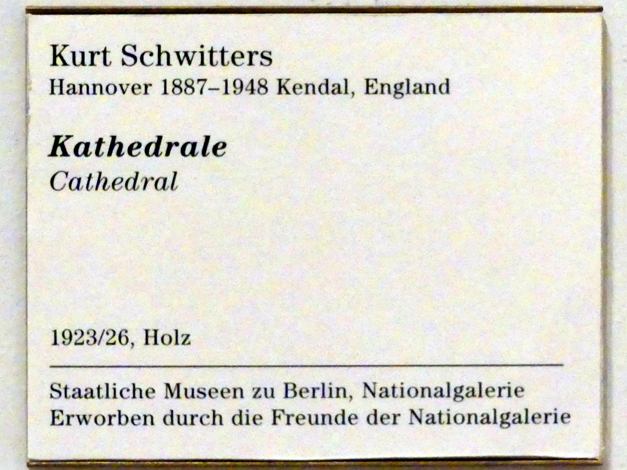 Kurt Schwitters (1919–1947), Kathedrale, Berlin, Sammlung Scharf-Gerstenberg, Obergeschoß, Saal 14, 1923–1926, Bild 3/3