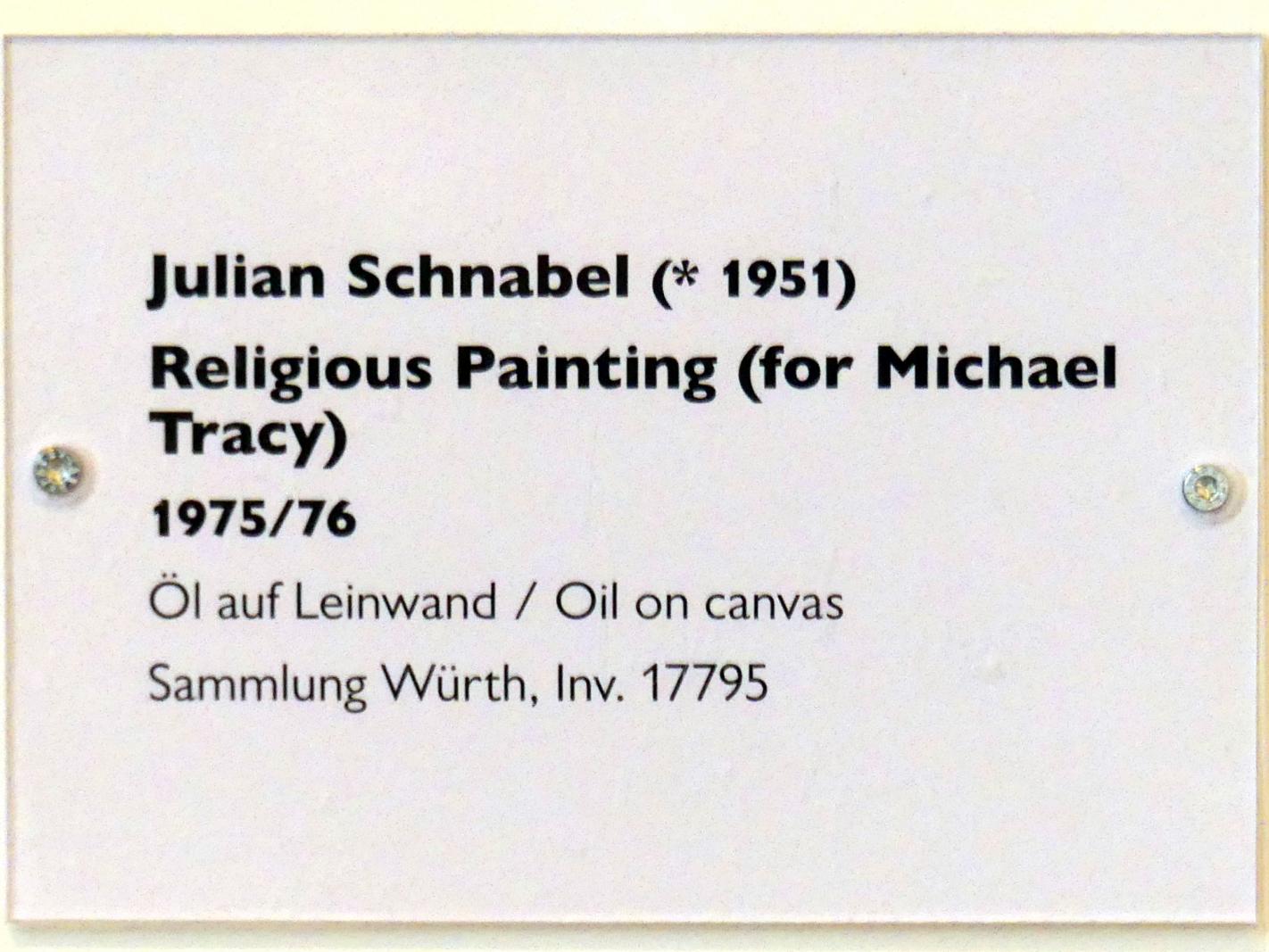 Julian Schnabel (1975–1990), Religious Painting (for Michael Tracy), Schwäbisch Hall, Kunsthalle Würth, Ausstellung "Lust auf mehr" vom 30.09.2019 - 20.09.2020, Erdgeschoss, 1975–1976, Bild 3/3