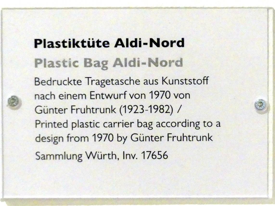 Günter Fruhtrunk (1958–1974), Plastiktüte Aldi-Nord, Schwäbisch Hall, Kunsthalle Würth, Ausstellung "Lust auf mehr" vom 30.09.2019 - 20.09.2020, Erdgeschoss, 1970, Bild 3/3