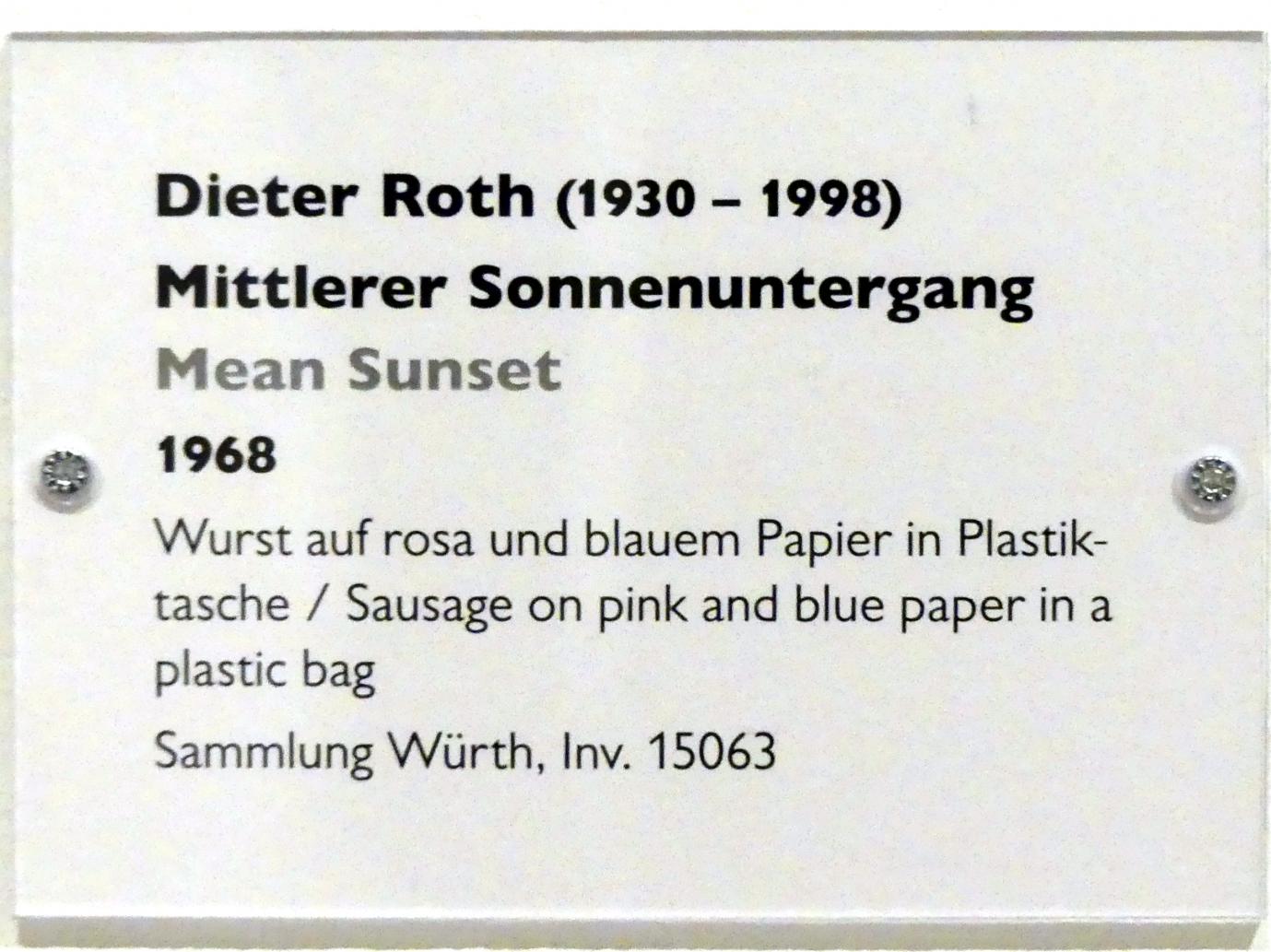 Dieter Roth (1965–1993), Mittlerer Sonnenuntergang, Schwäbisch Hall, Kunsthalle Würth, Ausstellung "Lust auf mehr" vom 30.09.2019 - 20.09.2020, Erdgeschoss, 1968, Bild 3/3