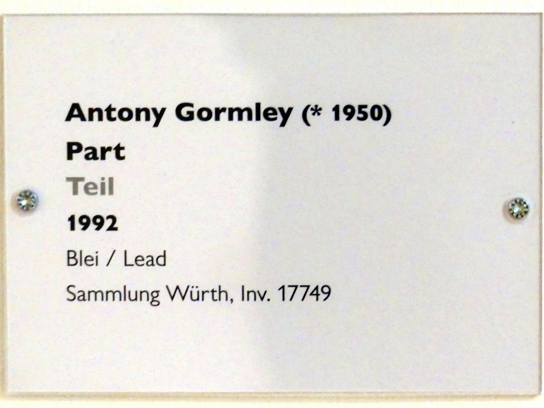 Antony Gormley (1992–2018), Teil, Schwäbisch Hall, Kunsthalle Würth, Ausstellung "Lust auf mehr" vom 30.09.2019 - 20.09.2020, Obergeschoss, 1992, Bild 9/9