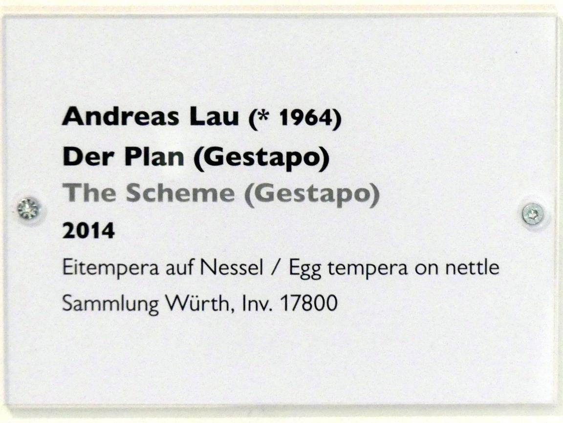 Andreas Lau (2013–2014), Der Plan (Gestapo), Schwäbisch Hall, Kunsthalle Würth, Ausstellung "Lust auf mehr" vom 30.09.2019 - 20.09.2020, Erdgeschoss, 2014, Bild 2/2