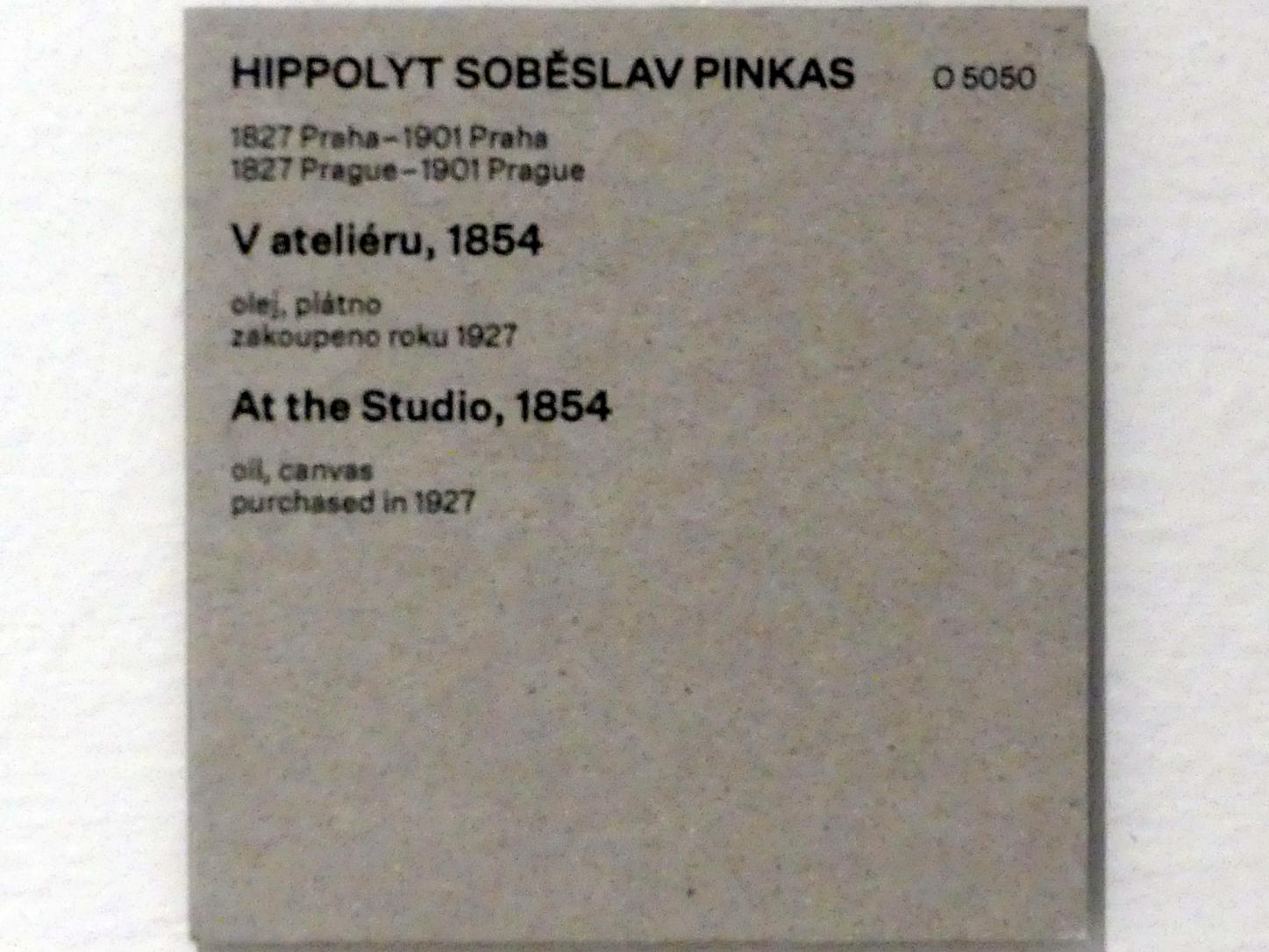Soběslav Pinkas (1853–1863), Im Atelier, Prag, Nationalgalerie im Messepalast, Das lange Jahrhundert, Saal 1, 1854, Bild 2/2