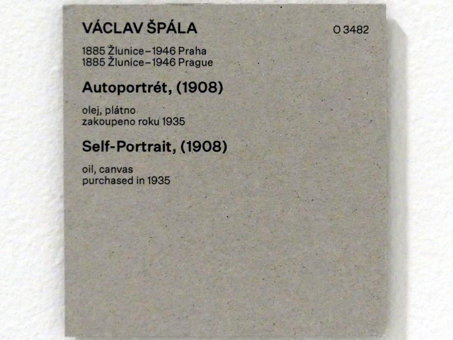 Václav Špála (1908–1927), Selbstporträt, Prag, Nationalgalerie im Messepalast, Das lange Jahrhundert, Saal 1, 1908, Bild 2/2