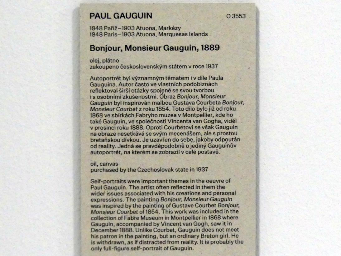 Paul Gauguin (1875–1902), Bonjour, Monsieur Gauguin, Prag, Nationalgalerie im Messepalast, Das lange Jahrhundert, Saal 1, 1889, Bild 2/2