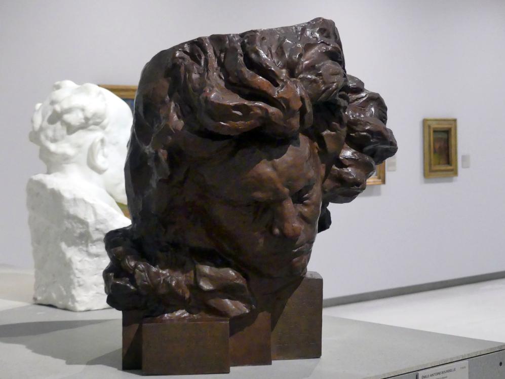 Antoine Bourdelle (Émile-Antoine Bourdelle) (1900–1909), Büste Ludwig van Beethoven, Prag, Nationalgalerie im Messepalast, Das lange Jahrhundert, Saal 1, 1891–1909, Bild 2/4