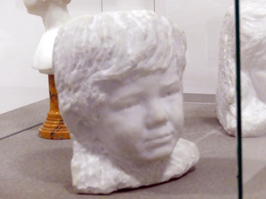 František Bílek (1897–1914), Büste des Künstlers Sohn, Prag, Nationalgalerie im Messepalast, Das lange Jahrhundert, Saal 3, 1909, Bild 2/3