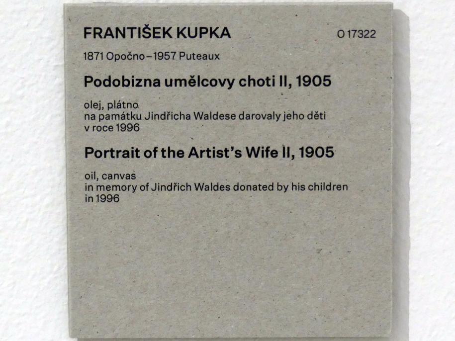 František (François) Kupka (1895–1953), Bildnis der Frau des Künstlers II, Prag, Nationalgalerie im Messepalast, Das lange Jahrhundert, Saal 4, 1905, Bild 2/2
