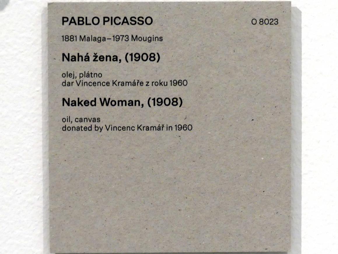 Pablo Picasso (1897–1972), Frauenakt, Prag, Nationalgalerie im Messepalast, Das lange Jahrhundert, Saal 4, 1908, Bild 2/2
