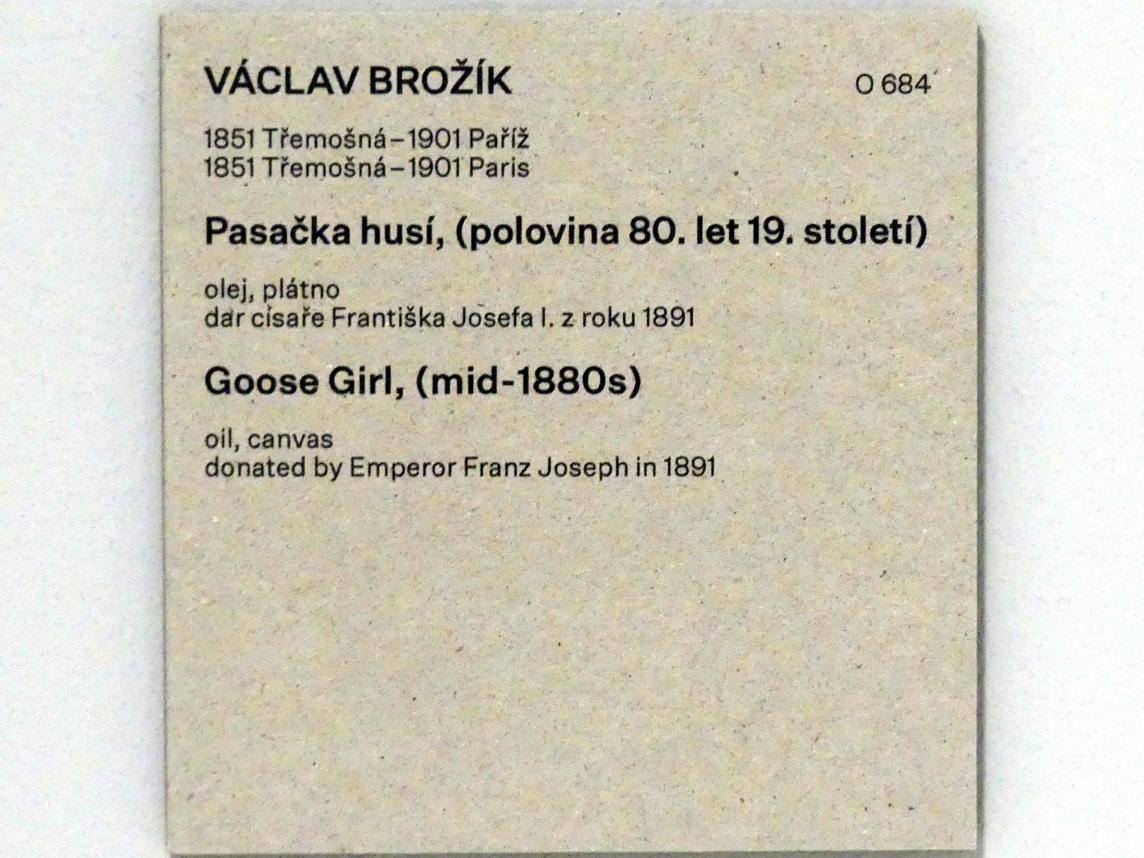 Václav Brožík (1845–1896), Gänsemädchen, Prag, Nationalgalerie im Messepalast, Das lange Jahrhundert, Saal 5, um 1844–1846, Bild 2/2