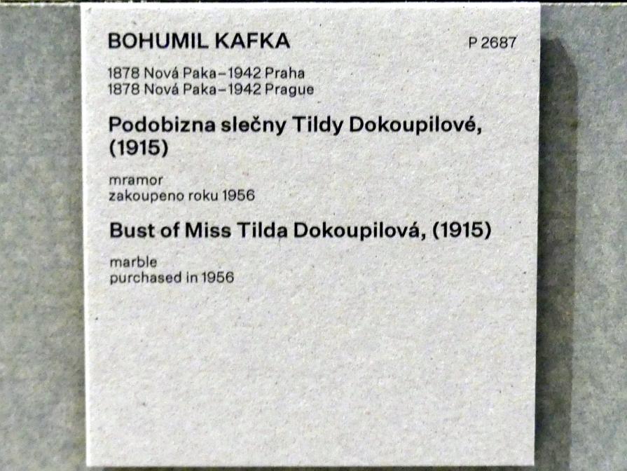 Bohumil Kafka (1905–1925), Bildnis Tilda Dokoupilová, Prag, Nationalgalerie im Messepalast, Das lange Jahrhundert, Saal 7, 1915, Bild 5/5