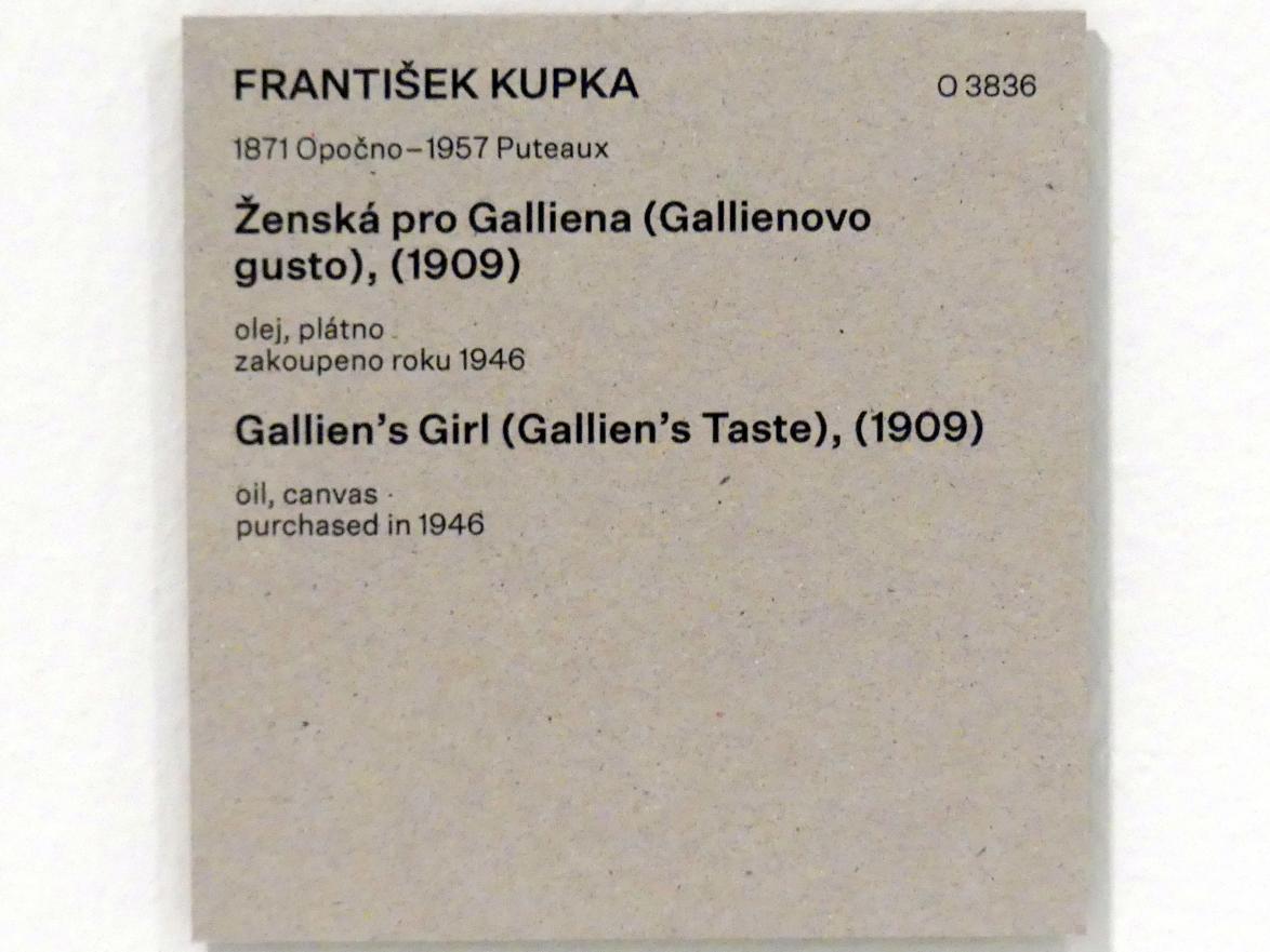 František (François) Kupka (1895–1953), Gallisches Mädchen (Gallische Mode), Prag, Nationalgalerie im Messepalast, Das lange Jahrhundert, Saal 7, 1909, Bild 2/2