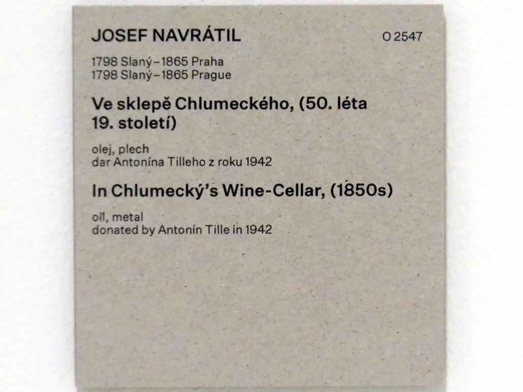 Josef Navrátil (1843–1855), In Chlumeckýs Weinkeller, Prag, Nationalgalerie im Messepalast, Das lange Jahrhundert, Saal 8, um 1850–1860, Bild 2/2
