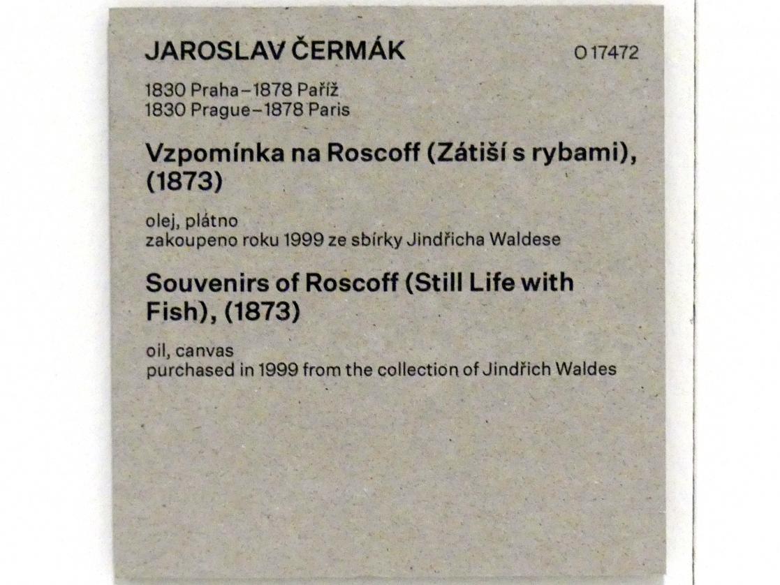 Jaroslav Čermák (1852–1873), Souvenirs aus Roscoff (Stillleben mit Fisch), Prag, Nationalgalerie im Messepalast, Das lange Jahrhundert, Saal 13, 1873, Bild 2/2