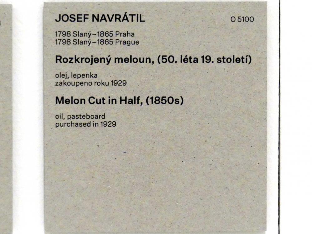Josef Navrátil (1843–1855), Halbierte Melone, Prag, Nationalgalerie im Messepalast, Das lange Jahrhundert, Saal 13, um 1850–1860, Bild 2/2