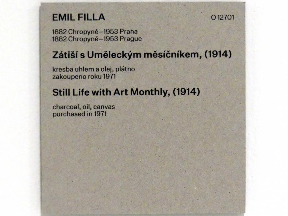 Emil Filla (1907–1938), Stillleben mit monatlicher kunst, Prag, Nationalgalerie im Messepalast, Das lange Jahrhundert, Saal 13, 1914, Bild 2/2