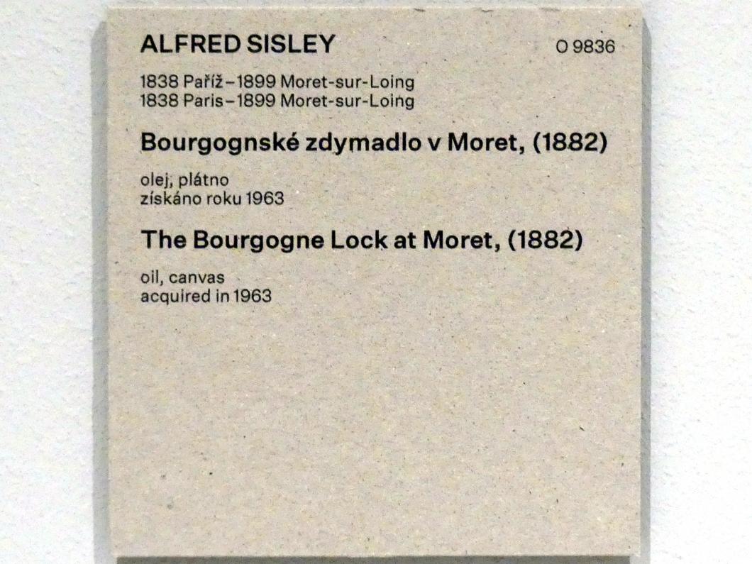 Alfred Sisley (1872–1896), Die Bourgogne-Schleuse in Moret, Prag, Nationalgalerie im Messepalast, Das lange Jahrhundert, Saal 18, 1882, Bild 2/2