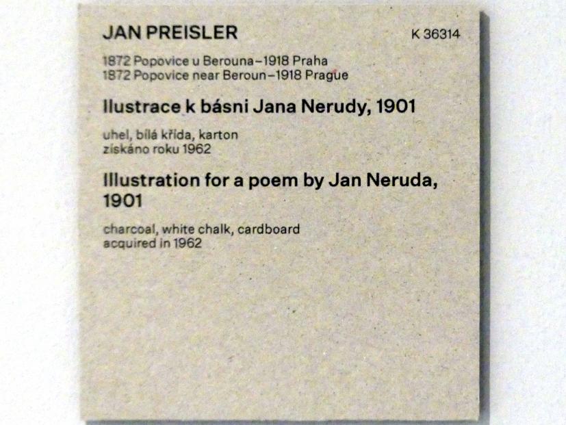 Jan Preisler (1895–1912), Illustration für ein Gedicht von Jan Neruda, Prag, Nationalgalerie im Messepalast, Das lange Jahrhundert, Saal 22, 1901, Bild 2/2